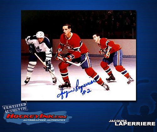 Jacques Laperriere Autographed Montreal Canadiens 8 x 10 Photo 