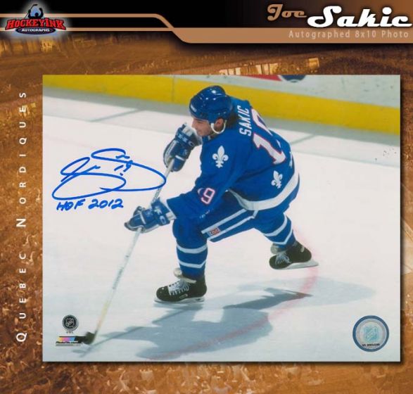 Joe Sakic Autographed Quebec Nordiques 8x10 Photo