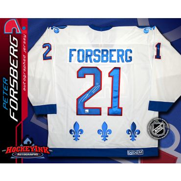 Peter Forsberg Quebec Nordiques White CCM Replica Jersey