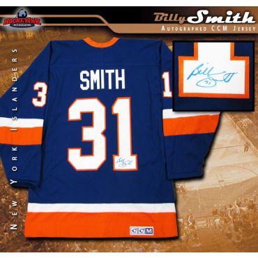 Billy Smith Autographed New York Islanders Blue CCM Jersey