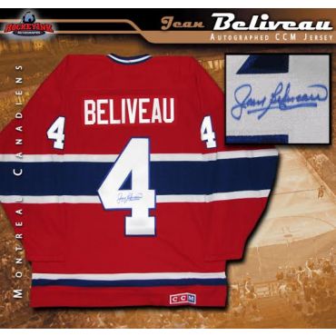 Jean Beliveau Autographed Montreal Canadiens Red CCM Jersey