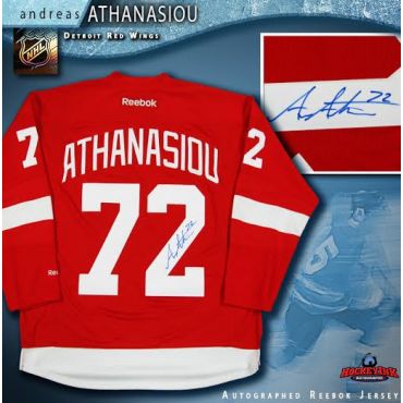 Andreas Anthanasiou Autographed Detroit Red Wings Red Reebok Jersey