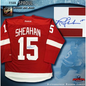 Riley Sheahan Autographed Detroit Red Wings Red Reebok Jersey