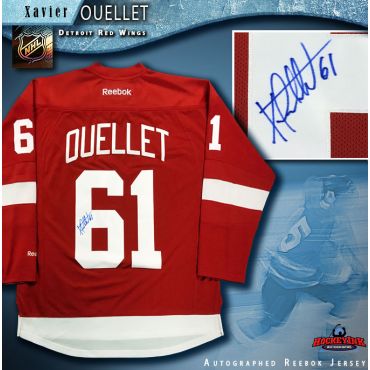 Xavier Ouellet Autographed Detroit Red Wings Red Reebok Jersey