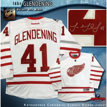 Luke Glendening Autographed 2017 Centennial Classic White Reebok Jersey