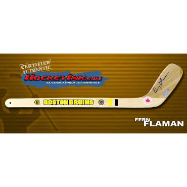 Fernie Flaman Autographed Boston Bruins Mini-Stick