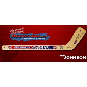 Tom Johnson Autographed Montreal Canadiens Mini-Stick
