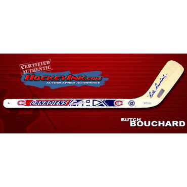 Emile Bouchard Autographed Montreal Canadiens Mini-Stick