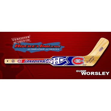 Gump Worsley Autographed Montreal Canadiens Mini-Stick