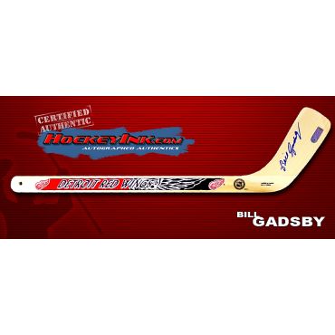 Bill Gadsby Autographed Detroit Red Wings Mini-Stick