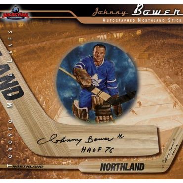 Johnny Bower Toronto Maple Leafs Autographed Northland Model Stick