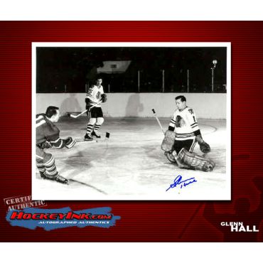 Glenn Hall Autographed Chicago Blackhawks 8 x 10 Photo
