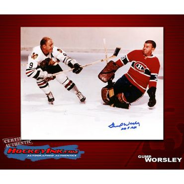 Gump Worsley  Autographed Montreal Canadiens 8 x 10 Photo