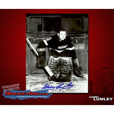 Harry Lumley Autographed Detroit Red Wings 8 x 10 Photo