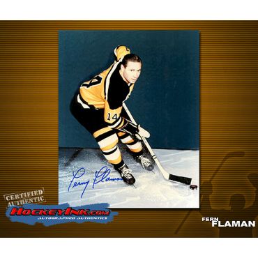 Fernie Flaman Autographed Boston Bruins 8 x 10 Photo