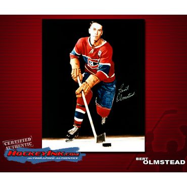 Bert Olmstead Montreal Canadiens Autographed 8 x 10 Photo