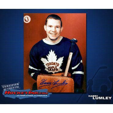Harry Lumley Toronto Maple Leafs Autographed 8 x 10 Photo