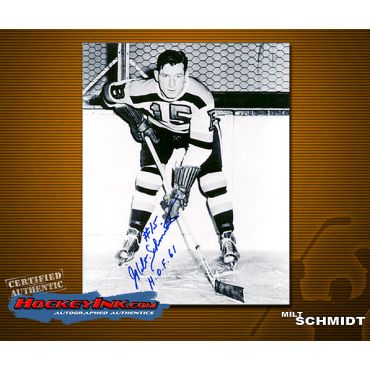 Milt Schmidt Boston Bruins Autographed 8 x 10 Photo