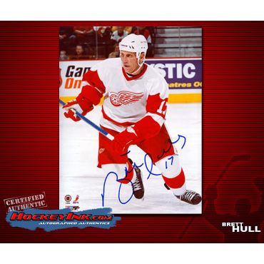 Brett Hull Detroit Red Wings 8 x 10 Autographed Photo