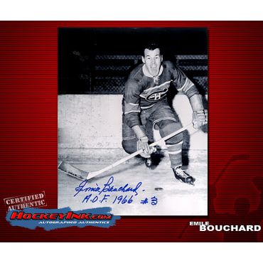 Emile Bouchard Montreal Canadiens Autographed 8 x 10 Photo