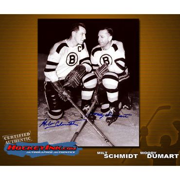 Milt Schmidt and Woody Dumart 8 x 10 Autographed Photo