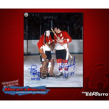Tony and Phil Esposito Team Canada 8 x 10 Autographed Photo