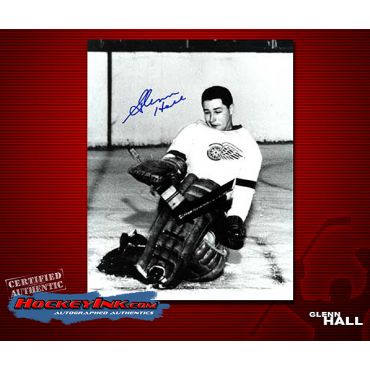 Glenn Hall Red Wings  Autographed 8 x 10 Photo