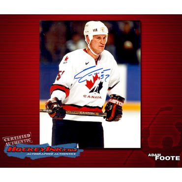 Adam Foote Team Canada 8 x 10 Autographed Photo