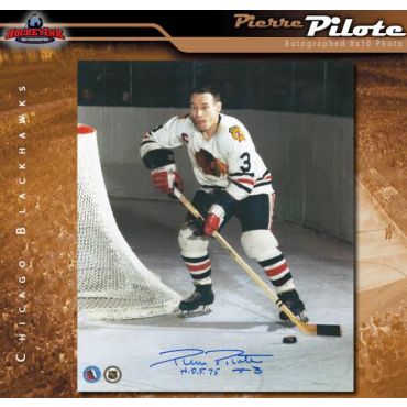 Pierre Pilote Chicago Blackhawks Autographed 8 x 10 Photo
