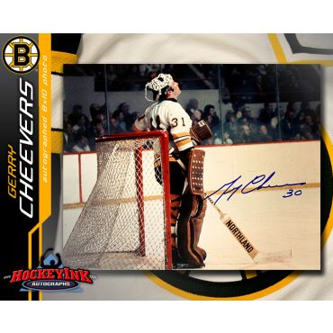 Gerry Cheevers Boston Bruins 8 x 10 Autographed Photo