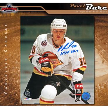 Pavel Bure Vancouver Canucks Autographed and HOF Inscribed 8 x 10 Photo
