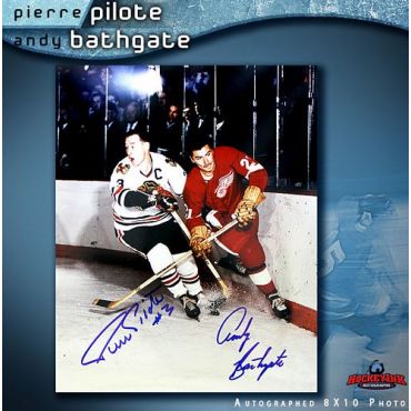 Pierre Pilote and Andy Bathgate 8 x 10 Autographed Photo