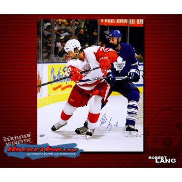 Robert Lang Detroit Red Wings 16 x 20 Autographed Photo