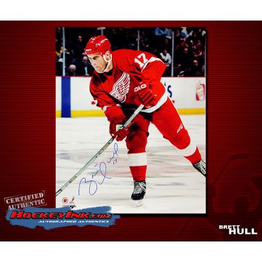 Brett Hull Detroit Red Wings 16 x 20 Autographed Photo