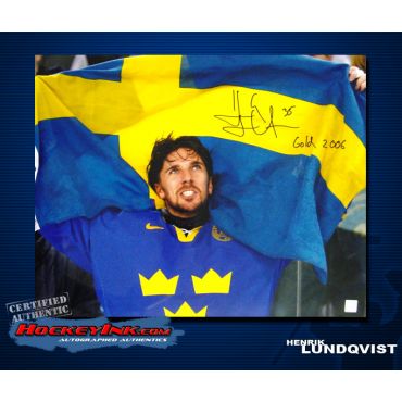 Henrik Lundqvist Team Sweden 16 x 20 Autographed Photo
