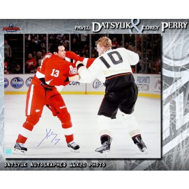 Pavel Datsyuk with Corey Perry  Detroit Red Wings 16 x 20 Autographed Photo