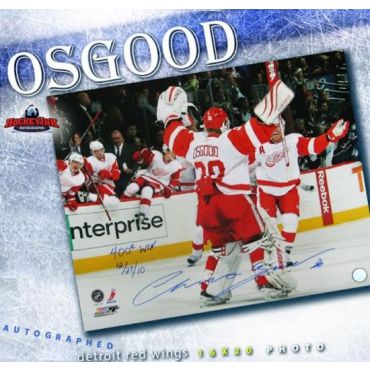 Chris Osgood 400th Win Detroit Red Wings 16 x 20 Autographed and Inscribed Photo