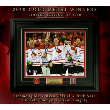 2010 Gold Medal Winners Team Canada Autographed Framed 16 x 20 Photo