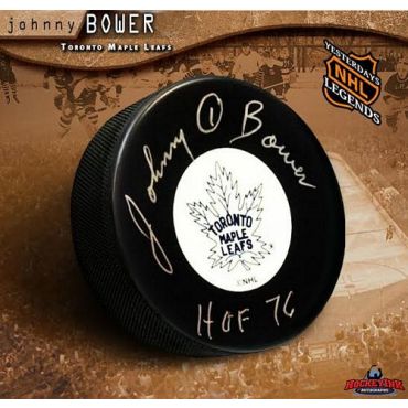 Johnny Bower Toronto Maple Leafs Autographed Hockey Puck