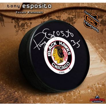 Tony Esposito Chicago Blackhawks Autographed Hockey Puck