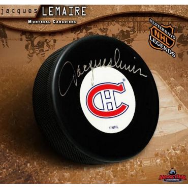 Jacques Lemaire Montreal Canadiens Autographed Hockey Puck