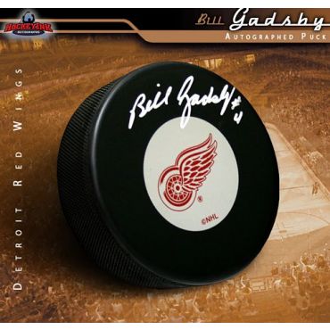 Bill Gadsby Detroit Red Wings Autographed Hockey Puck