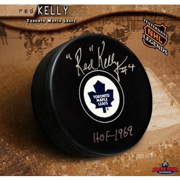 Red Kelly Toronto Maple Leafs Autographed Hockey Puck