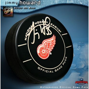 Jimmy Howard Detroit Red Wings Autographed Official Game Hockey Puck