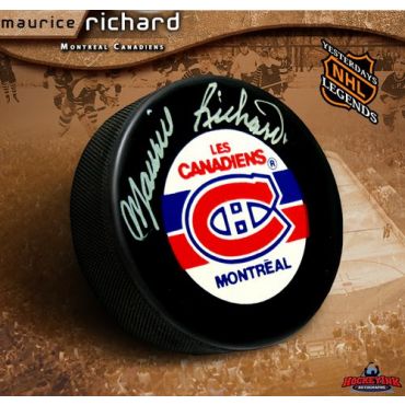 Maurice Richard Montreal Canadiens Autographed Hockey Puck
