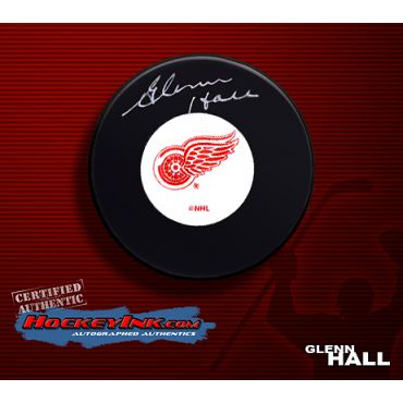 Glenn Hall Detroit Red Wings Autographed Hockey Puck