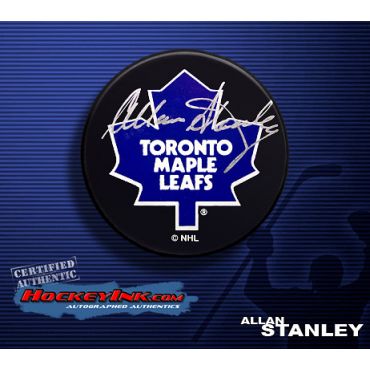 Allan Stanley Autographed Toronto Maple Leafs Hockey Puck