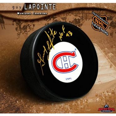 Guy Lapointe Autographed Puck