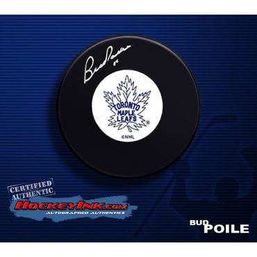 Bud Poile Autographed Hockey Puck