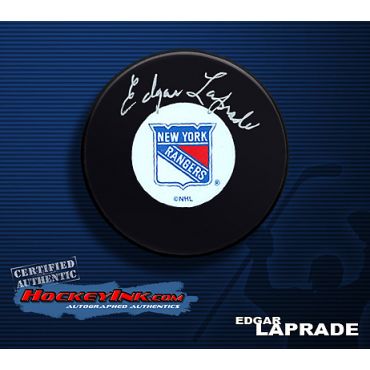Edgar Laprade Autographed Hockey Puck